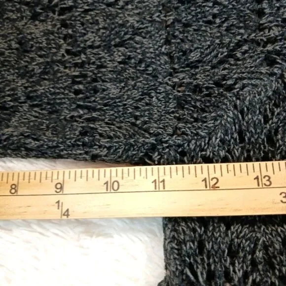 Torrid Gray Ladder Pointelle Knit Sweater Women's 3X. 3/4 Sleeves Scoop Neckline - Picture 13 of 14